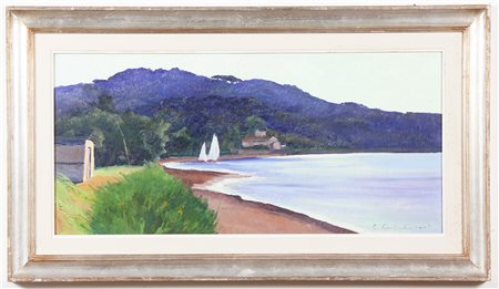 CASTELVECCHI GIANCARLO (n. 1933) Senza titolo. Olio su tela . Cm 81,00 x...