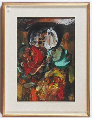 GIANDANTE X (1900 - 1984) Fiori. 1900. Tempera su tavola. Cm 50,00 x 35,00....