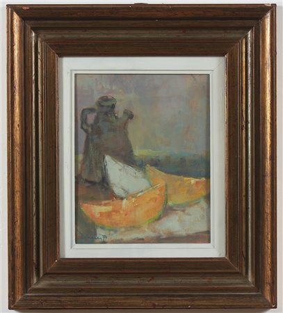 BORIANI FEDERICO (1920 - 2011) Composizione. 1970. Olio su cartone telato. Cm...