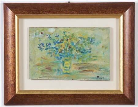 PREGNO ENZO (1898 - 1972) Vaso di fiori. Olio su tavola. Cm 30,00 x 20,00....