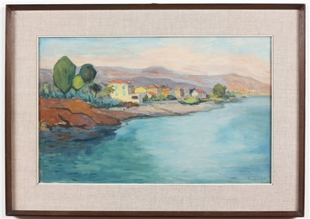 CHIARA FEDERICO (1894 - 1980) Diano Marina. 1947. Olio su tela . Cm 54,00 x...