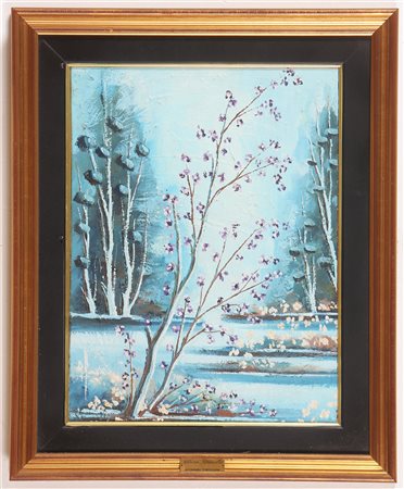 FARINELLA ALBINO (n. 1922) Sena titolo. 1978. Olio su faesite. Cm 30,00 x...