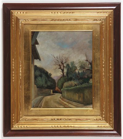 MAIORFI ENZO (n. 1893) Paesaggio. Olio su cartoncino. Cm 23,50 x 29,50. Firma...