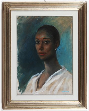 GROSSI PROFERIO (1923 - 2000) Ritratto di donna. 1985. Olio su tela . Cm...