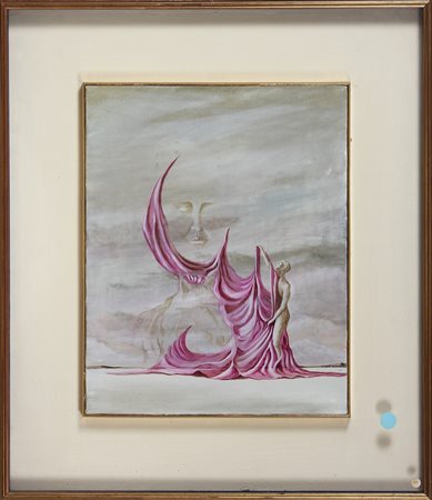DE PIETRI ALBERTO (n. 1928) Creazione. Olio su tela . Cm 40,00 x 50,00....