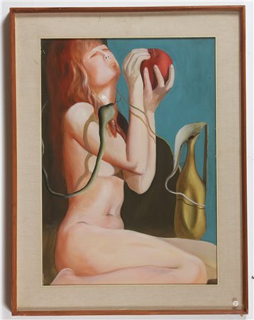 DE PIETRI ALBERTO (n. 1928) Analogia Eva- Pandora. Olio su tela . Cm 50,00 x...