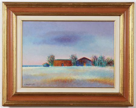 OMICCIOLI GIOVANNI (1901 - 1975) Paesaggio. Olio su tela . Cm 50,00 x 37,00....