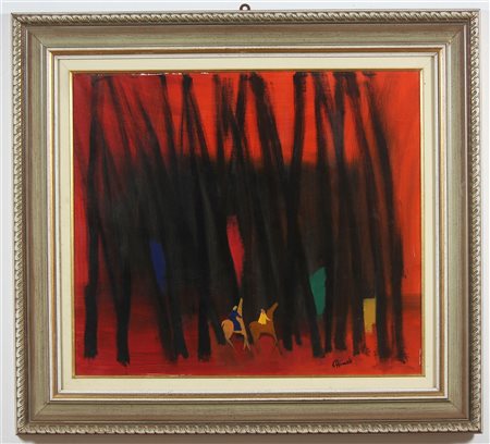 D'ACCARDI GIANRODOLFO (1906 - 1993) Senza titolo. Olio su tela . Cm 70,00 x...
