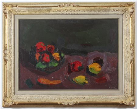 ALFIERI ATTILIO (1904 - 1992) Natura morta. 1960. Olio su tela . Cm 70,00 x...