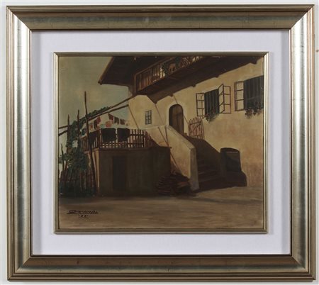 OPRANDI GIORGIO (1883 - 1962) Senza titolo. Olio su cartone. Cm 58,00 x...