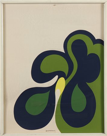 ANONIMO Senza titolo. Litografia. Cm 70,00 x 55,00. Firmato in basso. Cornice...