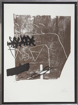TAPIES ANTONI (1923 - 2012) Senza titolo. Litografia. Cm 56,00 x 77,00....