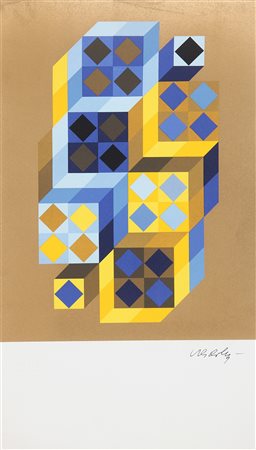 VASARELY VICTOR (1906 - 1997) Senza titolo. Serigrafia. Cm 34,00 x 60,00....