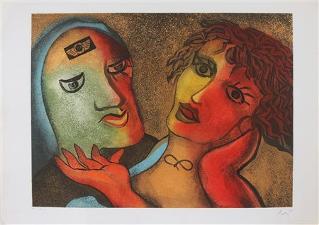 BAJ ENRICO (1924 - 2003) Senza titolo. Acquaforte. Cm 100,00 x 70,00. P.d.a....