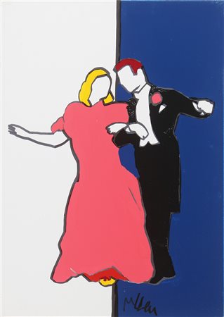 LODOLA MARCO (n. 1955) Senza titolo. Smalti su tela. Cm 70,00 x 50,00. Firma...