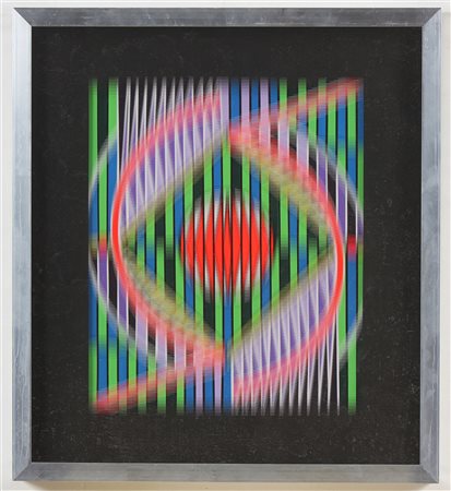 BALDESSARI GUIDO (n. 1938) Vibrazione rossa. Tecnica mista su cartoncino. Cm...