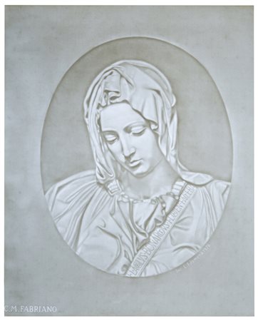 Luigi Filomena (II metà del XX secolo), per Cartiere Miliani, Fabriano
Il volto della Vergine, dalla Pietà di Michelangelo, 1976