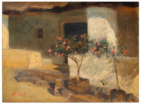 Giuseppe Solenghi (1879 - 1944)
Portico con piante fiorite 