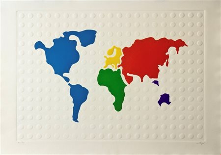 Matteo Negri, L'Ego Map, 2012, Incisione e acrilico su carta di cotone, 50x70...