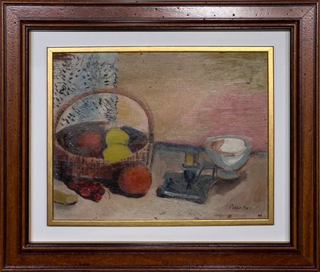 Piero Bon, Natura morta, Olio su tavola, 45x35 cm