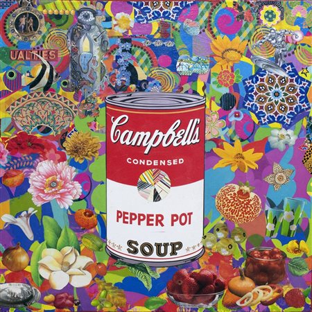 Felipe Cardena, Senza Titolo, 2017, Collage e acrilico su tela, 50x50 cm