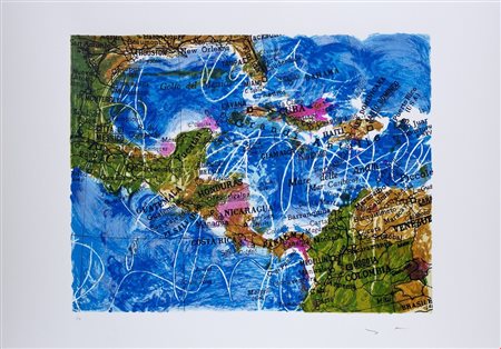 Mario Schifano, Senza Titolo, anni Novanta, Serigrafia materica, 70x100 cm, P.A.