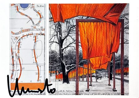 Christo, Performance, Cartolina firmata a mano, 15,5x10,5 cm