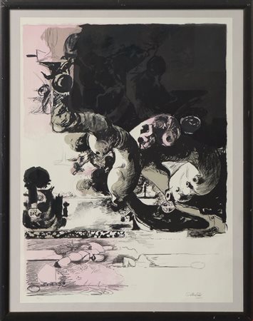 Graham Sutherland, L'ultimo paesaggio, anni Settanta, Litografia a colori su...