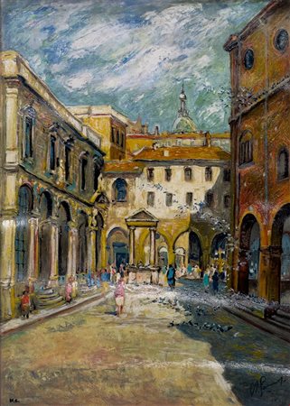 Giovan Francesco Gonzaga, Piazza Dei Mercanti, 2004, Serigrafia materica su...