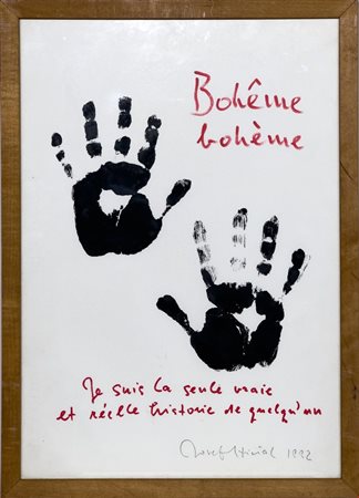 Josef Hirsal, Boheme Boheme, 1992, Tecnica mista su carta, 50x30 cm