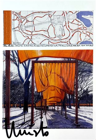 Christo, Performance, Cartolina firmata a mano, 15,5x10,5 cm