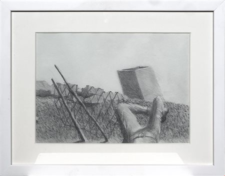 Terry Atkinson, Afrika Korps Corpse V, 2014, Matita su carta, 20x28 cm