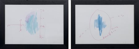 Alex Caminiti, Punto di rottura, Dittico, Tecnica mista su carta, 35x50 cm...