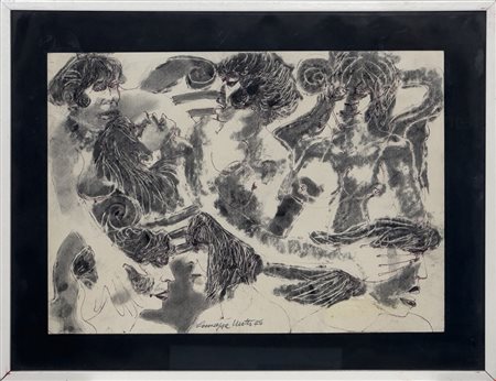 Giuseppe Motti, Senza Titolo, 1976, Tecnica mista su carta, 25x35 cm