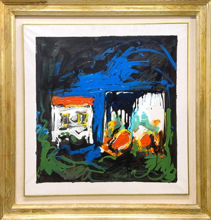 Replica di Scuola Romana, Senza Titolo, 1990, Olio su tela, 100x100 cm