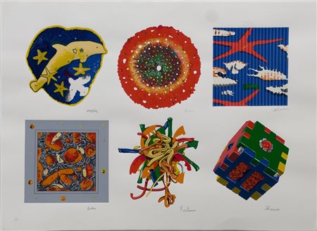 Craking Art, Composizione, Litografia su carta 75,5x55,5 cm