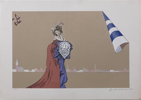 Carlo Masi, Les Comtesses et Venice, 1988, Litografia su carta, 50x70 cm, Ed....