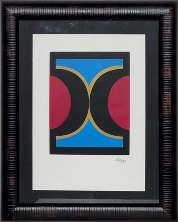 Dudé, Composition, 1977, Serigrafia su carta, 29x21 cm