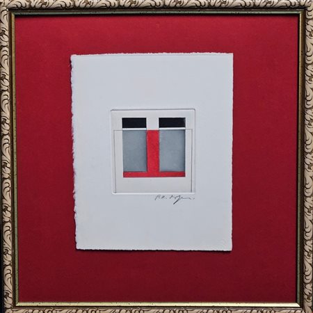 Paul Uwe Dreyer, Composition, 1972, Acquaforte all'acqua tinta, 21x17 cm