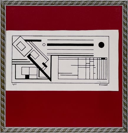Genevieve Claisse, Composizione geometrica, 1961, Serigrafia su carta,...