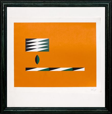 Ives Laloy, Composition,1977, Serigrafia su carta, 23x28 cm