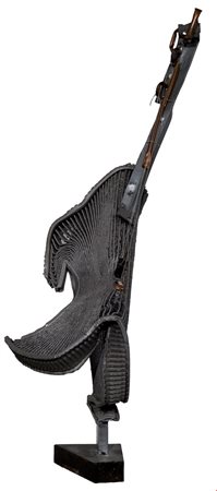 M'Horo, Violino MS26 761, 2017, Scultura in metallo 94x32x36 cm