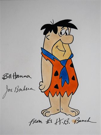 Fred Flintstone Hannah Barbera signed sketch