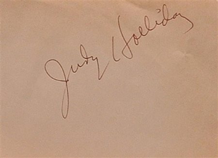 Judy Holliday signature slip