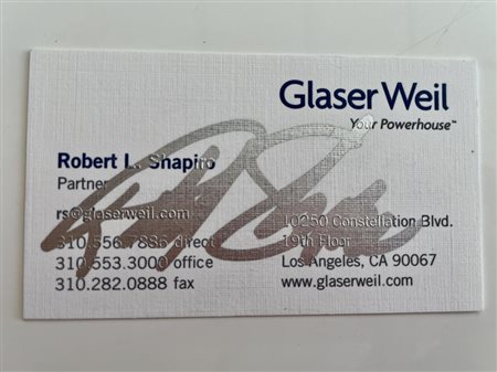 O.J. Lawyer Robert Shapiro signed business card