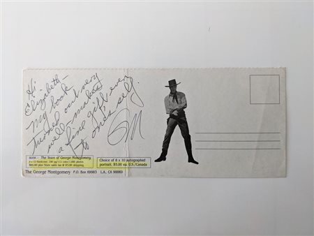 Texas Rangers George Montgomery signed postcard