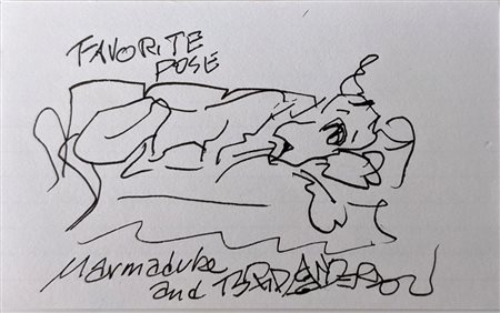 Marmaduke Brad Anderson hand drawn and signed sketch