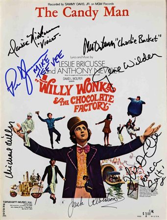 Willy Wonka The Candy Man signed Sheet Music