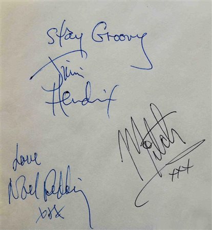Jimi Hendrix Experience signed slip