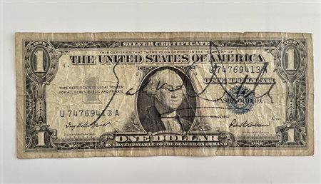 Salvador Dali signed 1957 dollar bill